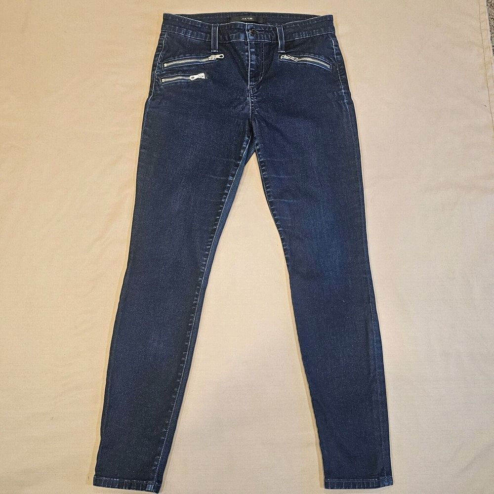 Joe's Jeans Womens Dark Wash Stretch Denim The Icon Skinny 3 Zip Pockets Size 28